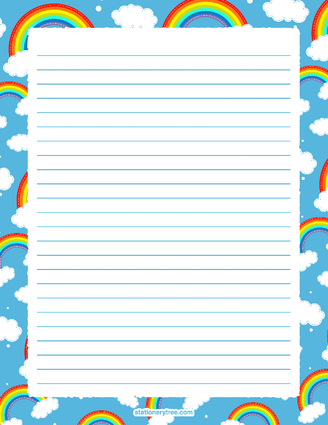 Http stationerytree download rainbow stationery Writing Paper 