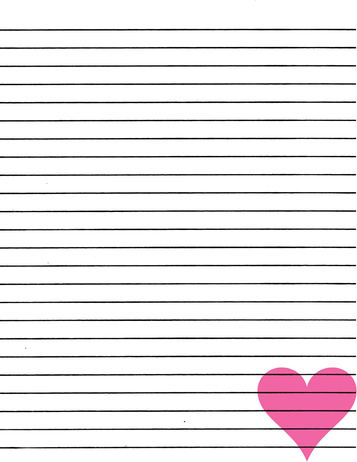 Just Smashing Paper FREEBIE Pink Heart Lined Paper Printable 