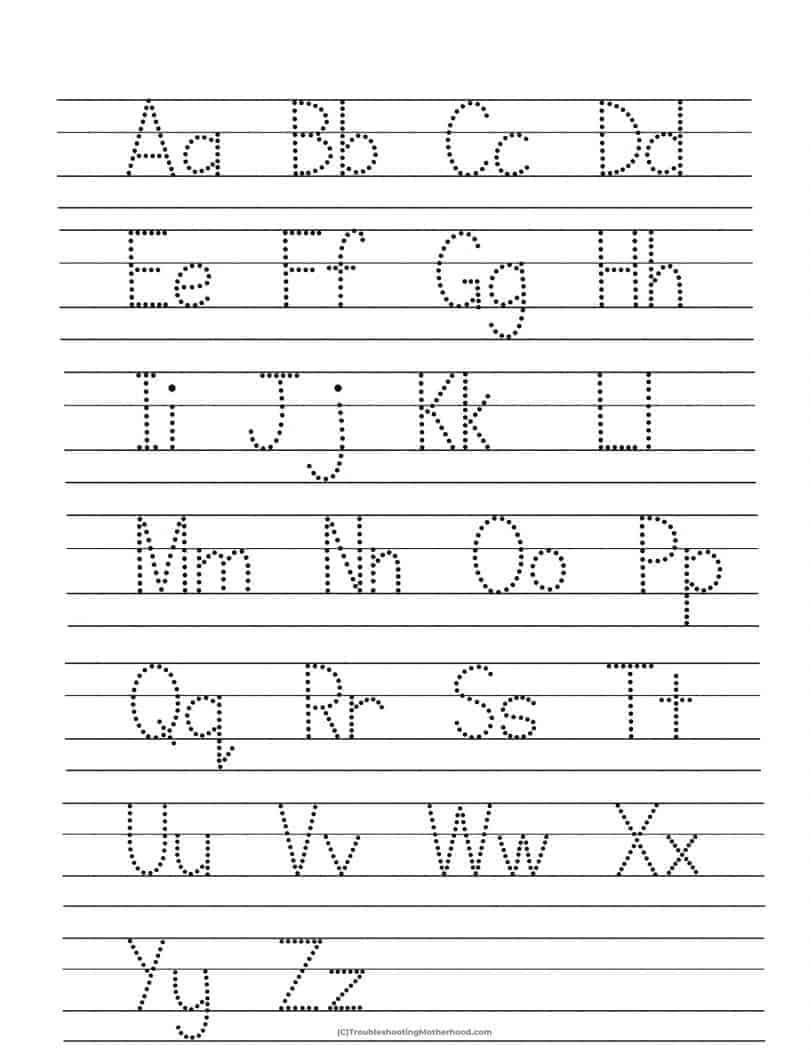 Kindergarten Lined Paper With Alphabet