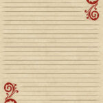 Lilac Lavender Swirling Border Lined Paper