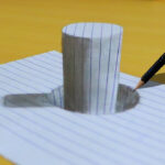 Line Paper Stick In The Hole 3D Trick Art On Drawing 3D Art YouTube