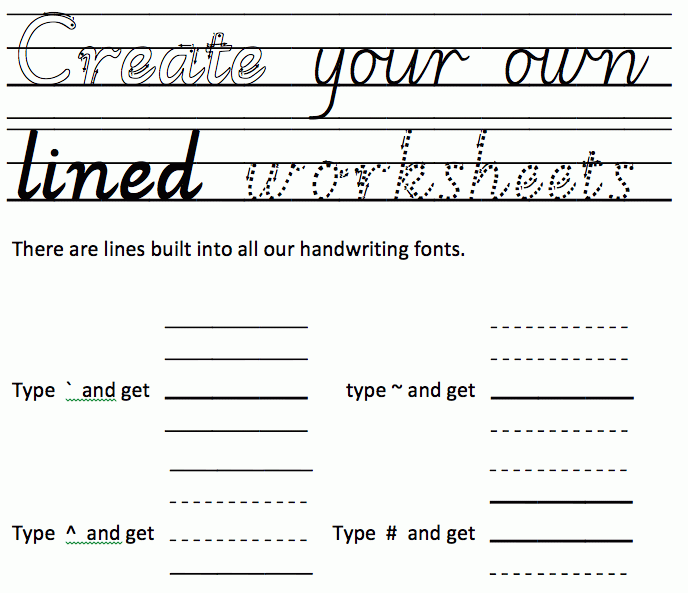 Lined fonts image School Fonts Teaching Handwriting Cursive Activities