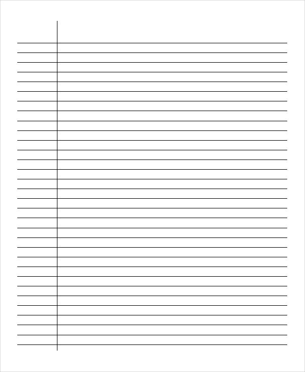 Lined Printable Paper For Notes