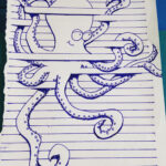 Lined Paper Octopus Drawings On Lined Paper Octopus Drawing