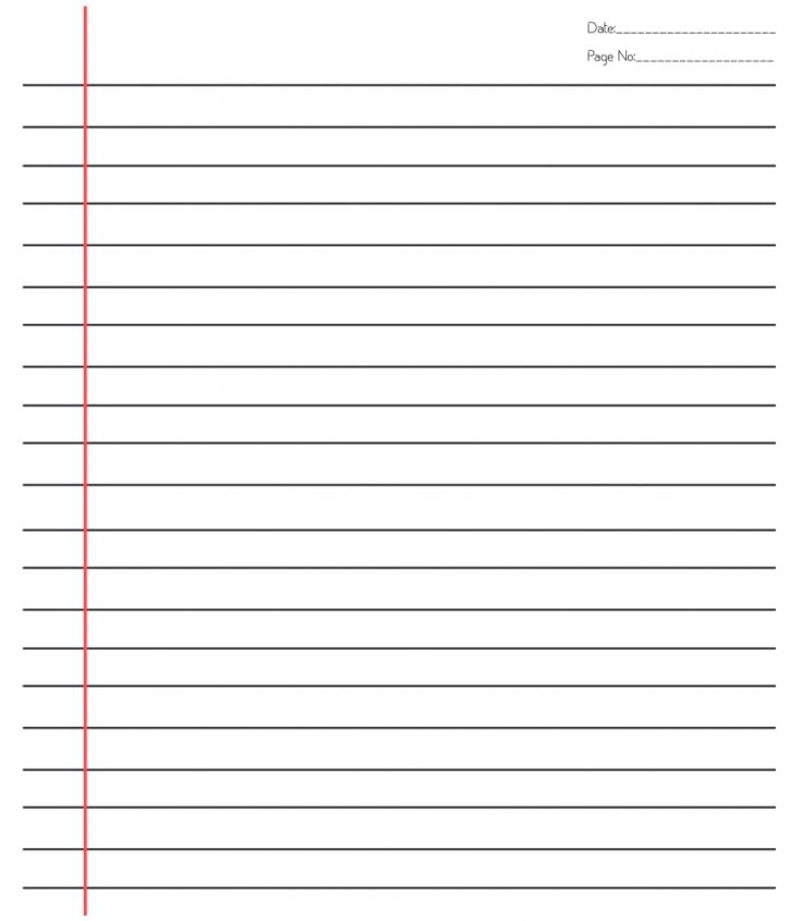 Lined Paper Template Word Landscape Tes A4 Yellow Editable With Regard 