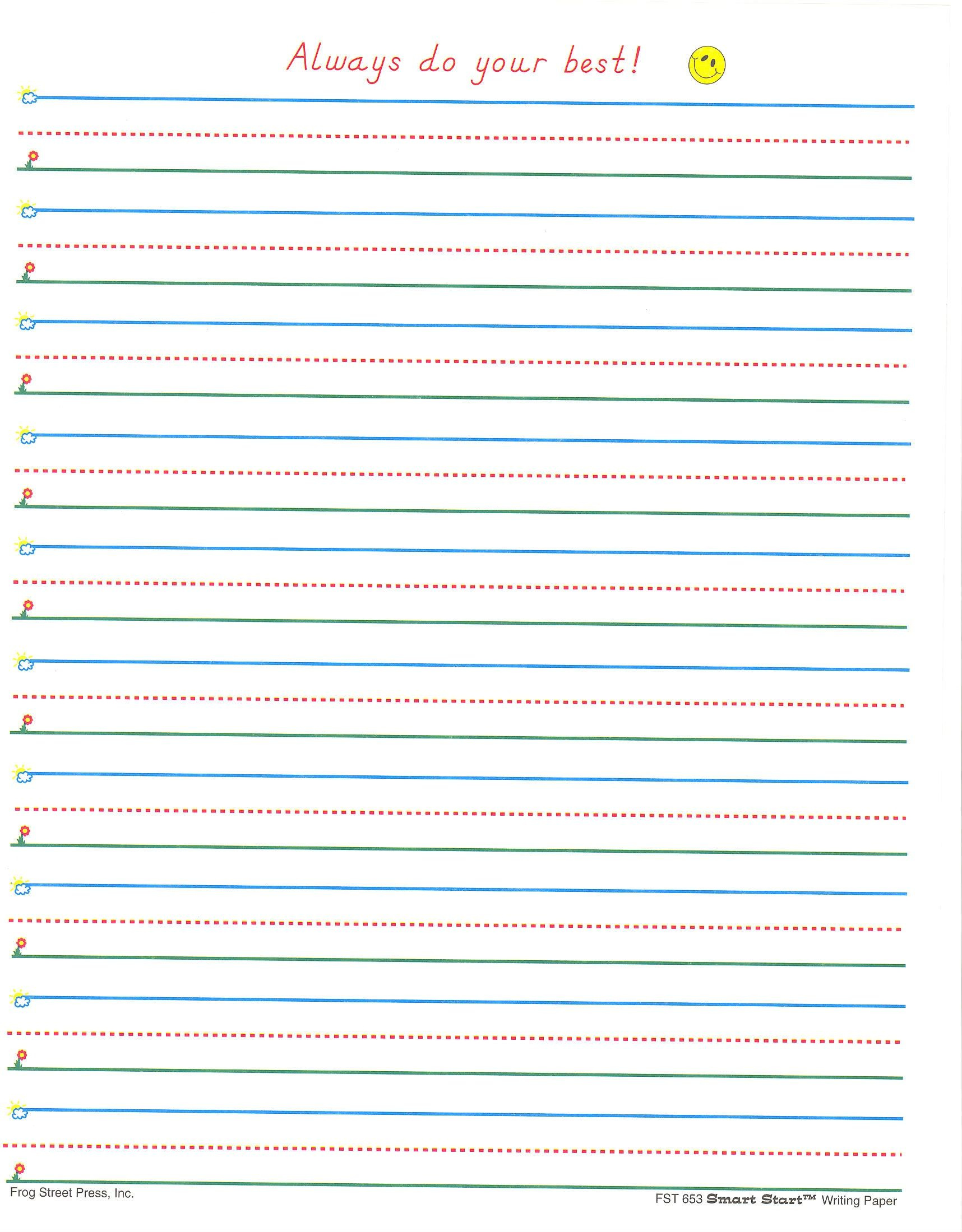 Lined Paper Writing Paper With Lines For Kindergarten Clip Art 