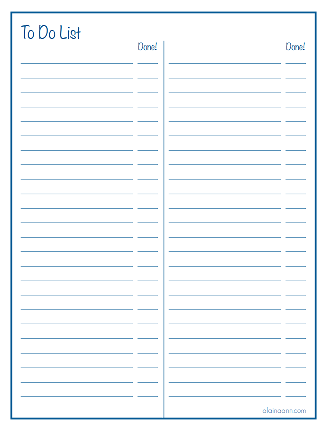 Lined Two Column To Do List Free Printable Organized Home To Do 