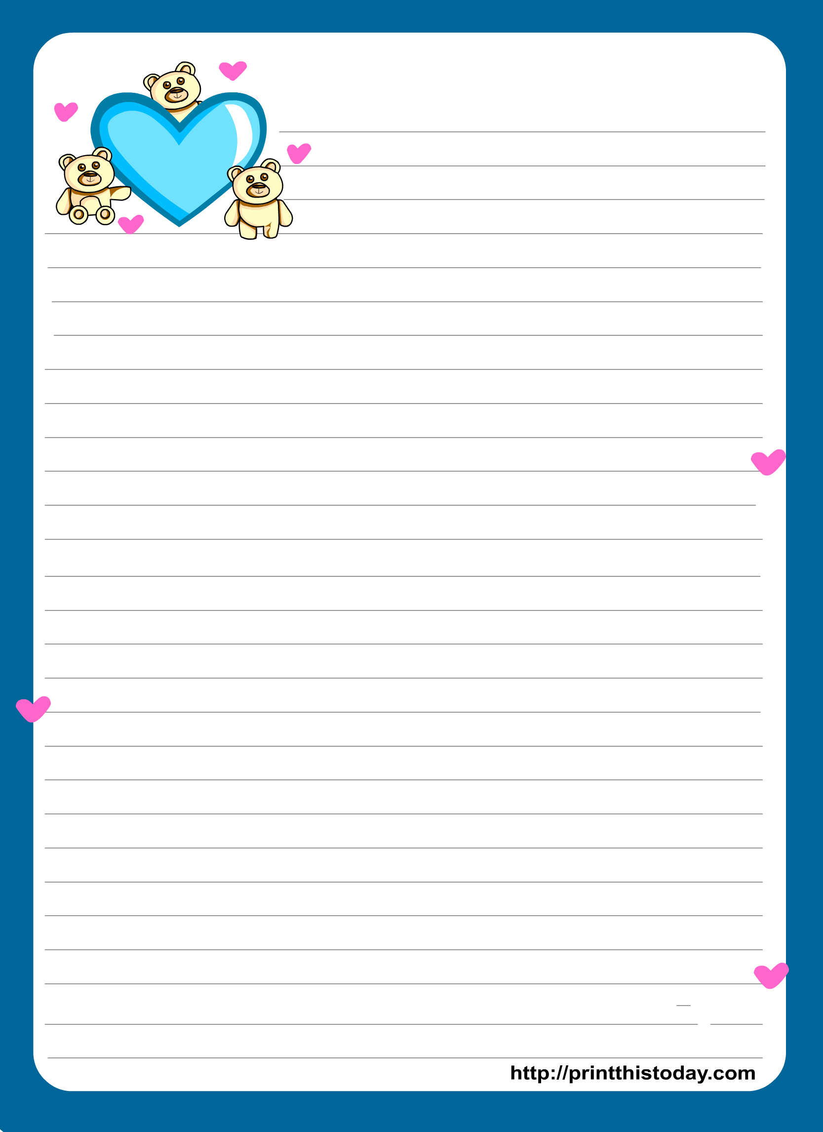 Love Letter Pad Stationery Free Printable Stationery Printable 