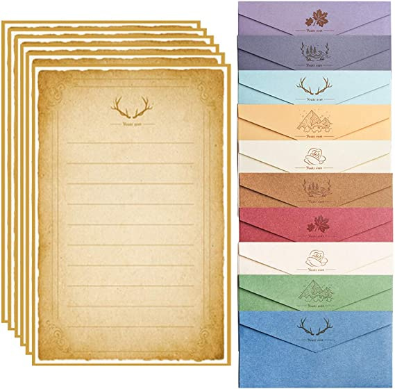 MIYKA Envelope Paper Set And Vintage Stationery Lined Paper 10 Pcs 