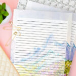 Mountain Landscape Writing Paper Breezy Colors Design Writing Paper