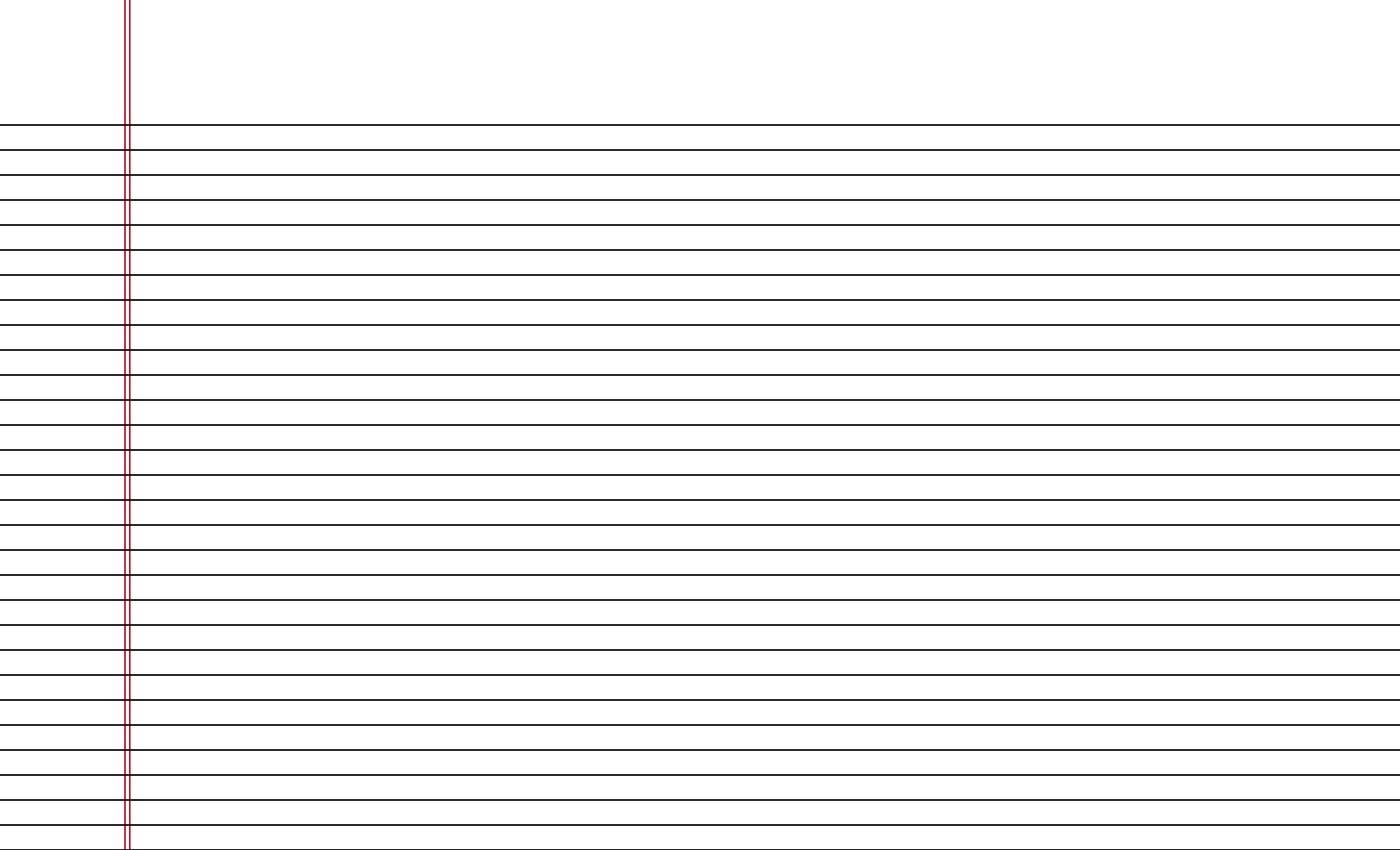 Narrow Ruled Lined Paper On Legal Sized Paper In Landscape Orientation 