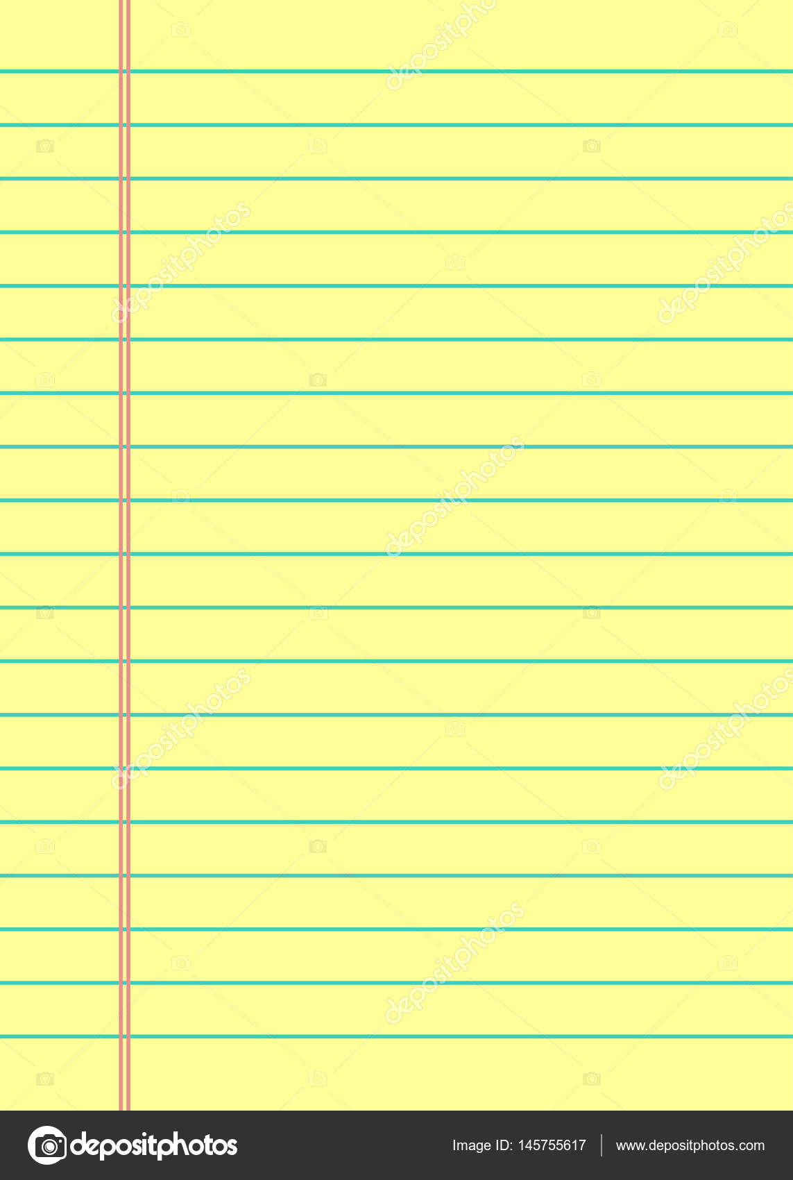 Notebook Paper Background Yellow Lined Paper Vector Image By 
