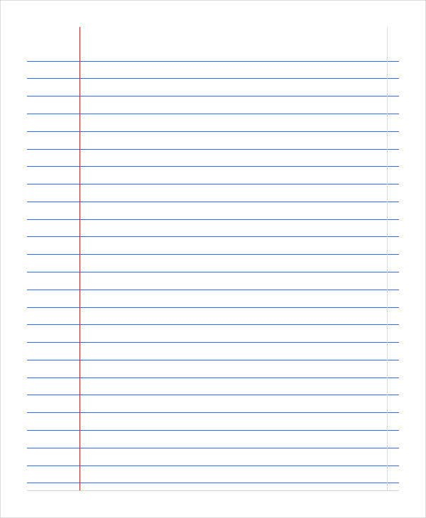 Notebook Paper Template FREE DOWNLOAD Aashe