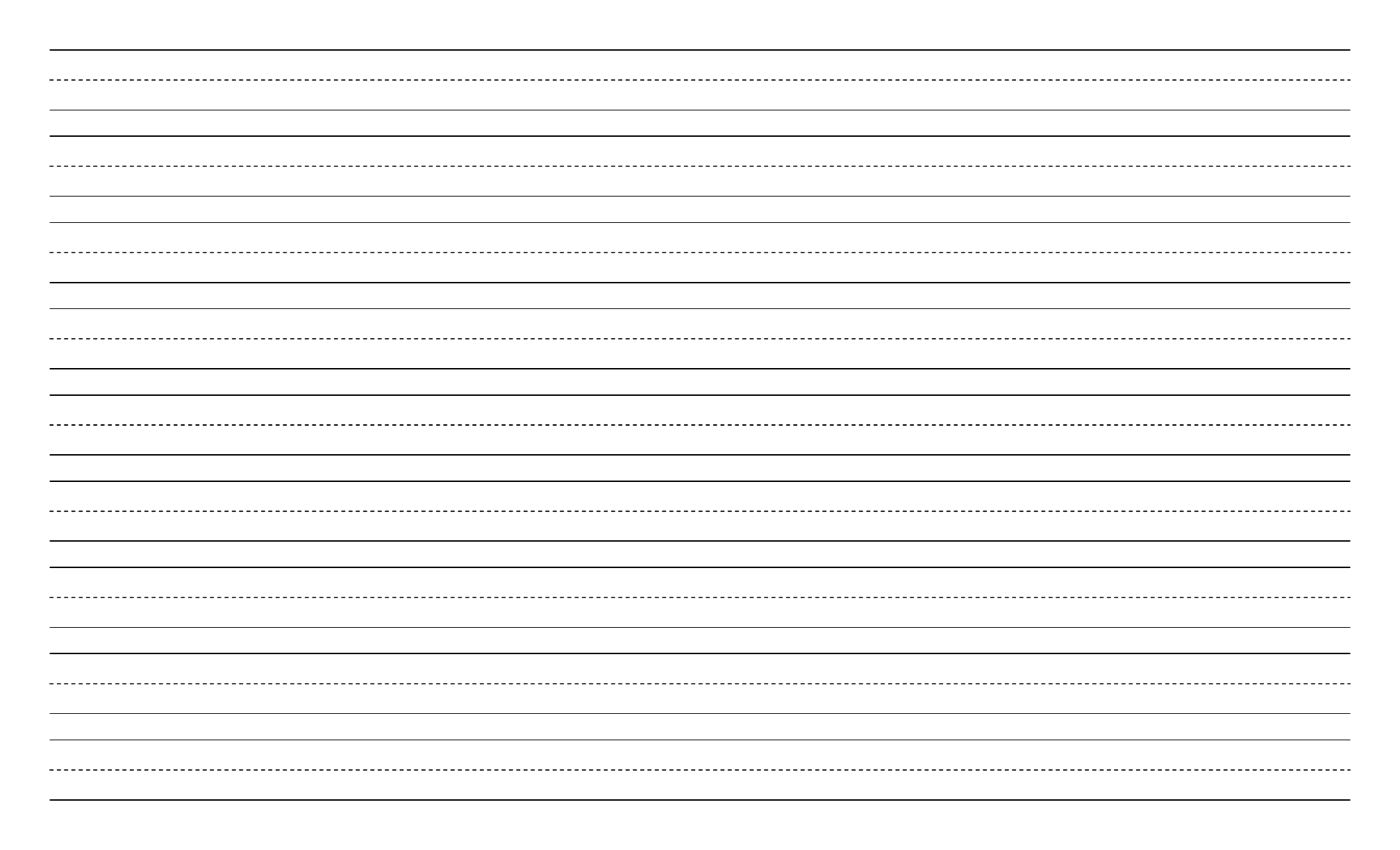 Penmanship Paper With Nine Lines Per Page In Landscape Orientation Free 