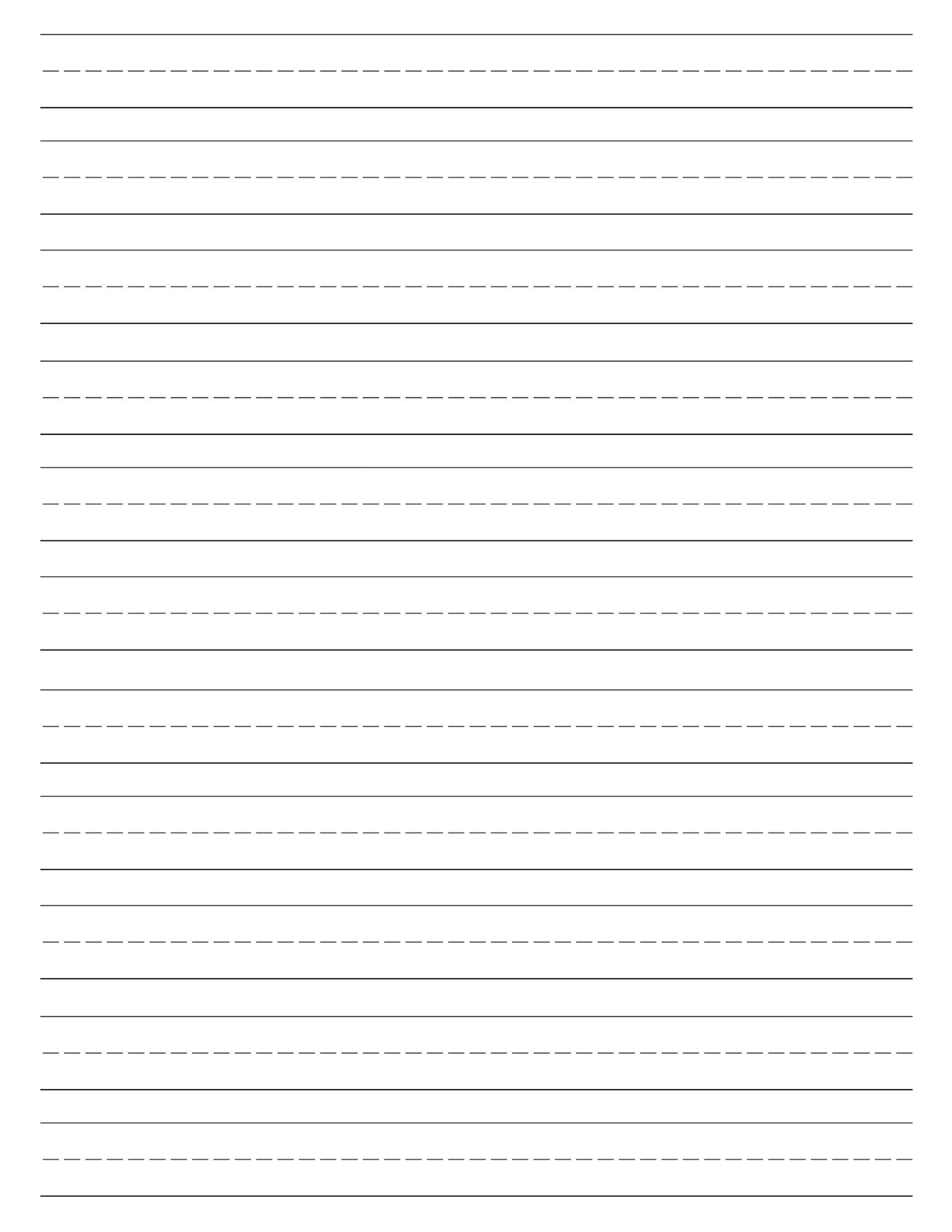 Print Sheets Two Lines First Grade Writing Paper Printable 