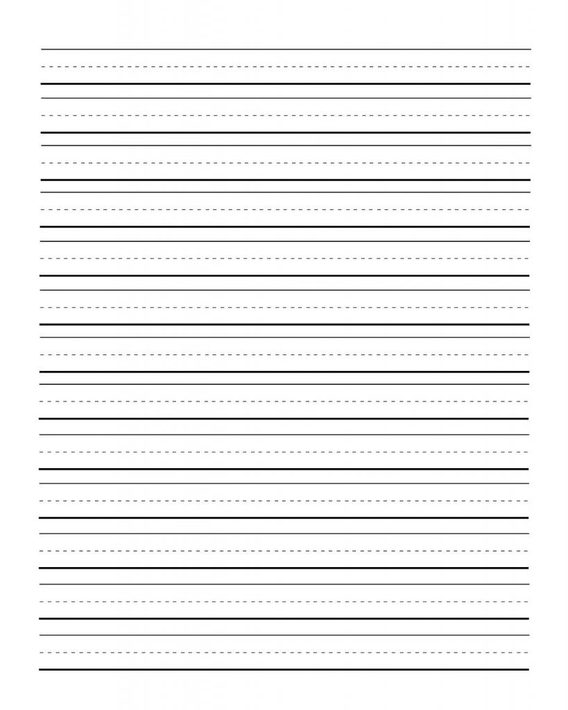 Print Sheets Two Lines First Grade Writing Paper Printable 