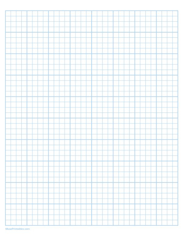 Printable 4 Squares Per Inch Light Blue Graph Paper For Letter Paper 