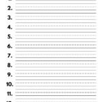 Printable Black And White Numbered Handwriting Paper 1 2 Inch Portrait