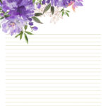 Printable Floral Stationery Purple Floral Letter Papers Etsy In 2021