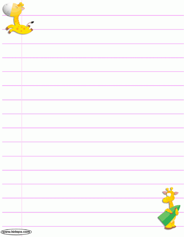 Printable Giraffe Writing Paper Writing Paper Notes Stationery 