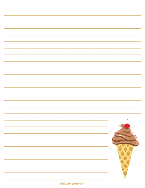 Printable Ice Cream Stationery