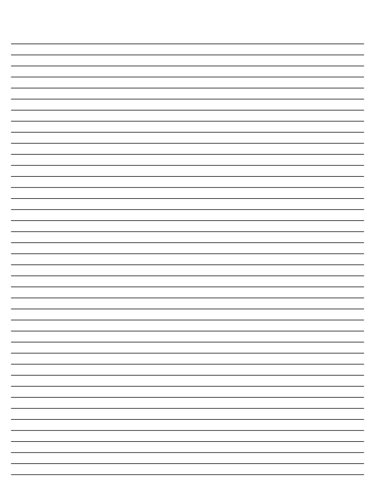 Blank Lined Paper Free Printable