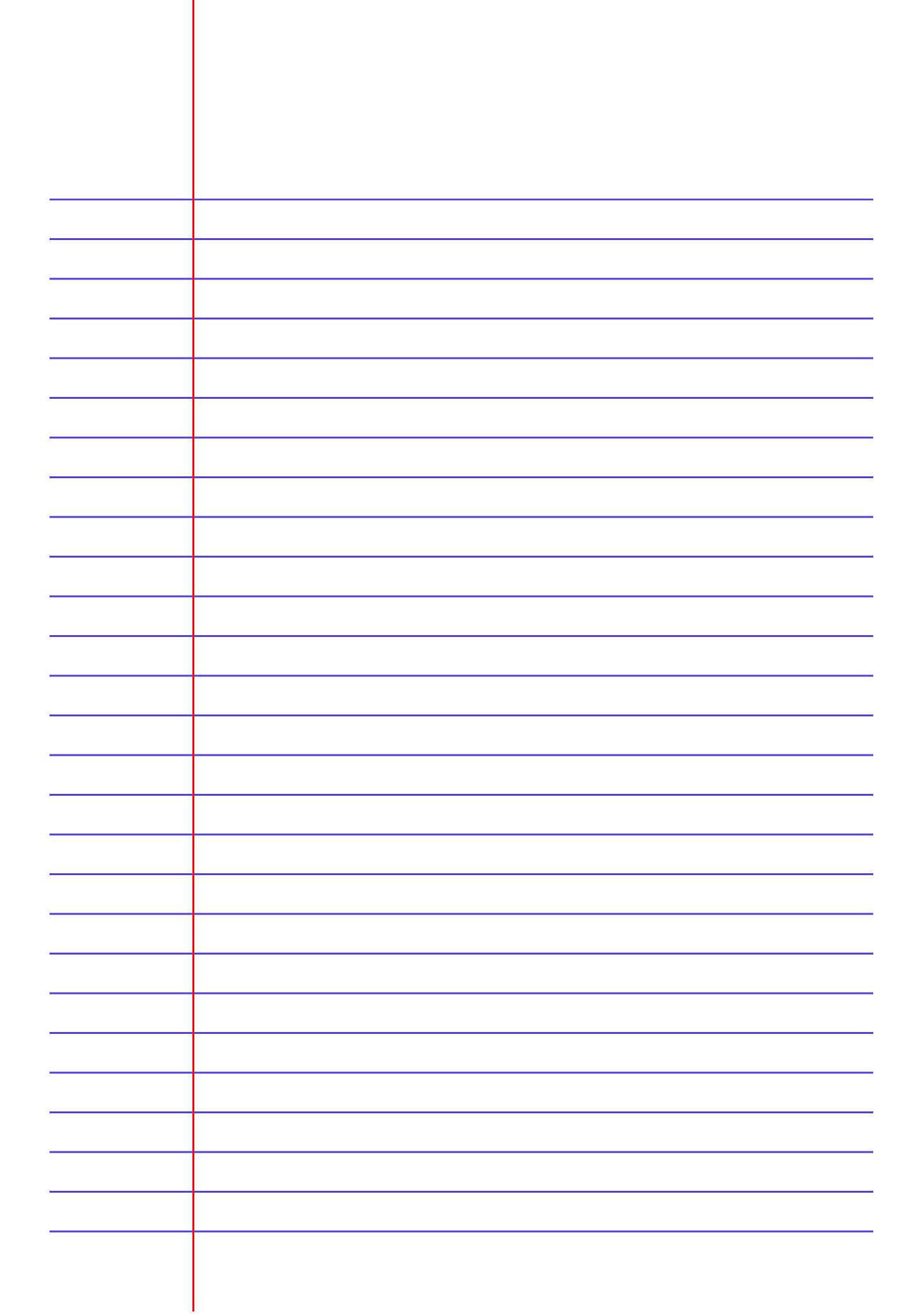 Page Of Lined Paper