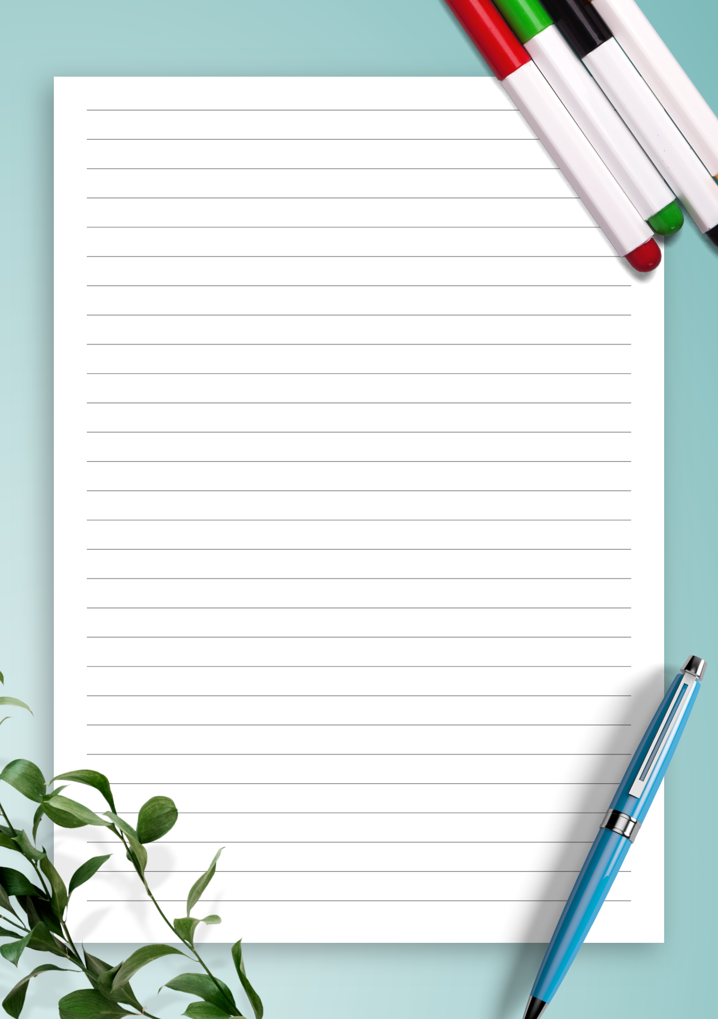 Printable Lined Paper Template With 7 1 Mm Line Height Choose Page 