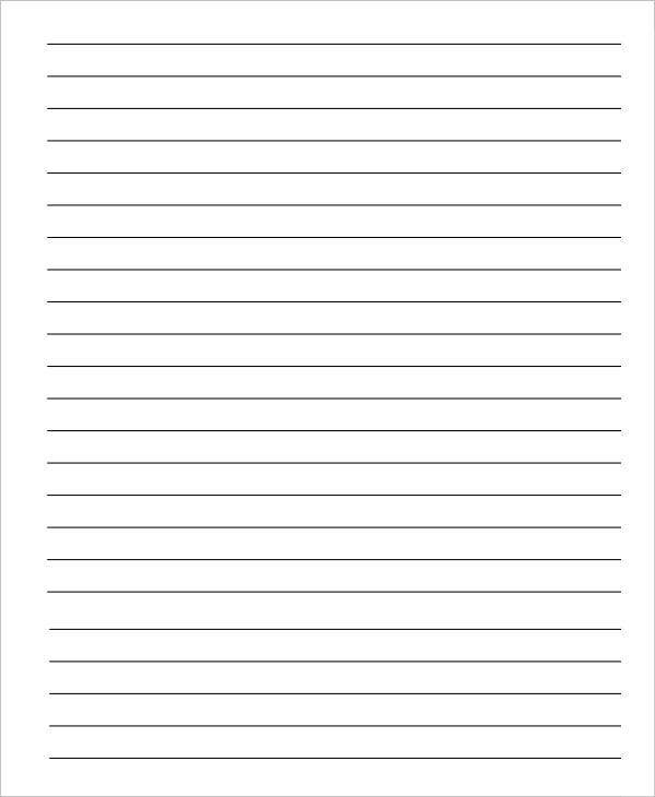 Lined Note Paper Template