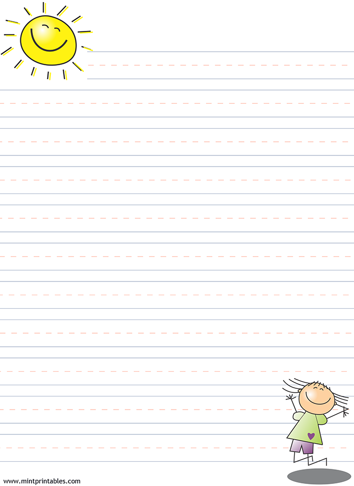 Printable Lined Paper For Kids Learning To Write