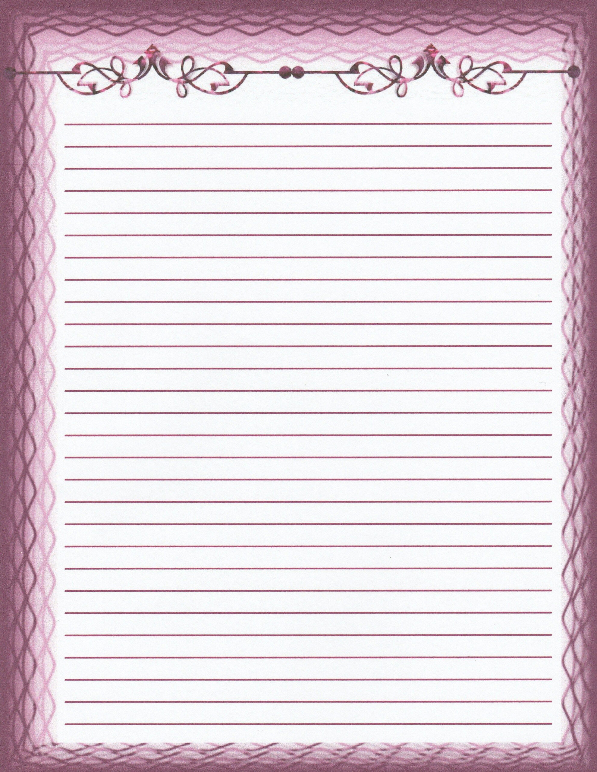 Purple Lined Writing Paper Stationery Paper Writing Paper