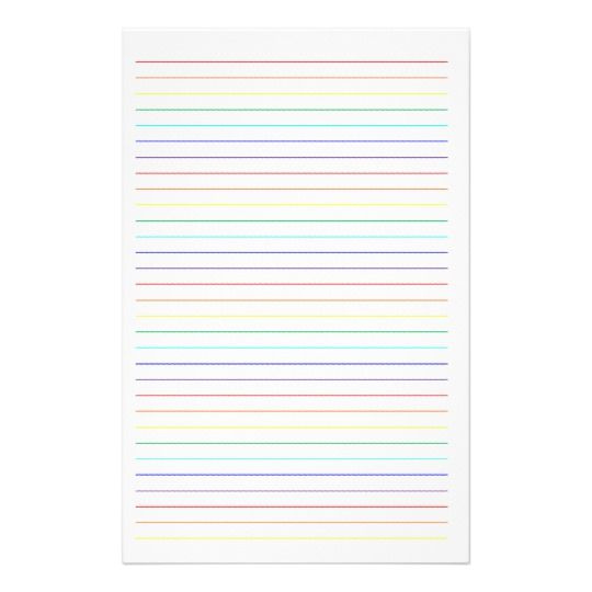 Rainbow Lined Simple Stationary Stationery Zazzle Writing Paper 