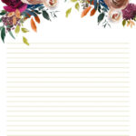 Rustic Floral Stationery Brown And Maroon Printable US Etsy Floral