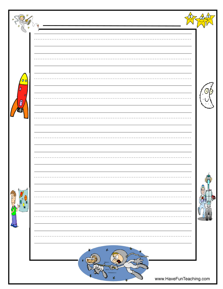 Lined Writing Paper With Picture Space