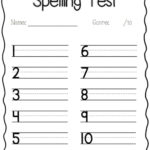 Spelling Test Template Worksheet