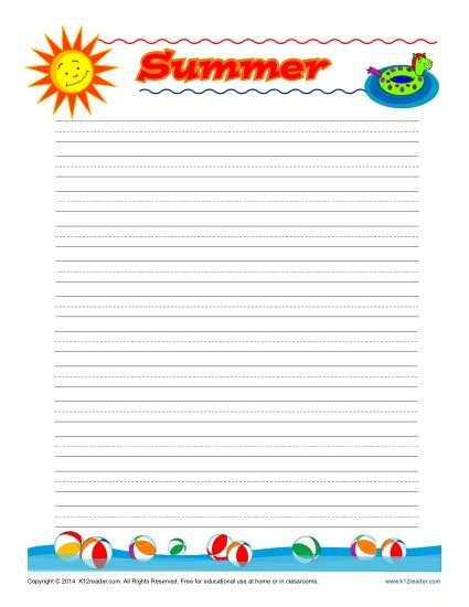 Lined Stationery Paper Printable Free Summer