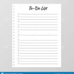 To Do List Template Daily Planner Page Lined Paper Sheet Blank White