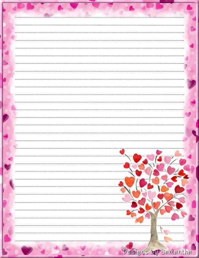 Valentine s Day Stationary Lined Writing Paper Notebook Paper 