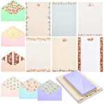 Vintage Floral Stationery Paper With Lined Envelopes 10 2 X 7 25