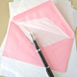 Vintage Onion Skin Stationery With Lined Pink Envelopes Etsy Pink