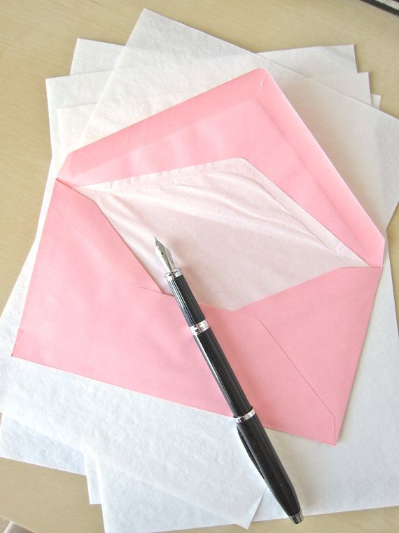 Vintage Onion Skin Stationery With Lined Pink Envelopes Etsy Pink 