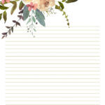 Wedding Floral Stationary Rose And Beige Printable Writing Paper