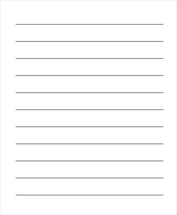 Wide Lined Paper Template For Kids Printable