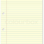 Yellow Lined Writing Paper With Holes Stock Vector Colourbox On