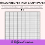 10 Squares Per Inch Graph Paper Bundle, Printable Cross Stitch Intended For Printable Graph Paper 10 Lines Per Inch