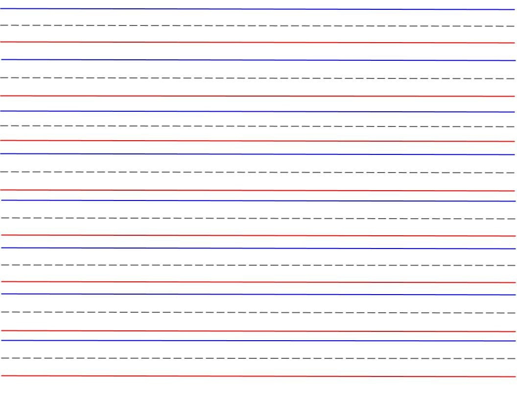 2 Printable Lined Handwriting Paper Red Bottom, Blue Top, Writing for Red And Blue Lined Handwriting Paper Printable
