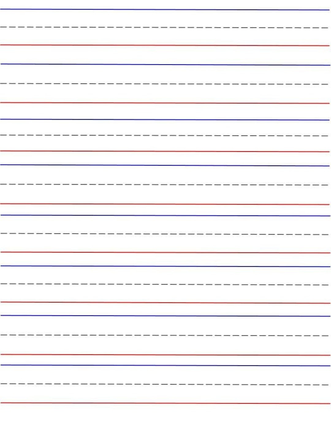 2 Printable Lined Handwriting Paper Red Bottom, Blue Top, Writing regarding Kindergarten Red and Blue Lined Handwriting Paper Printable