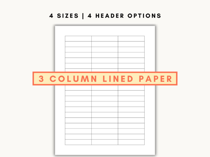3 Column Lined Paper Printable