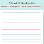 3 Lined Writing Practice Paper | Handwriting Penmanship Intended For Primary Lined Paper Landscape Printable