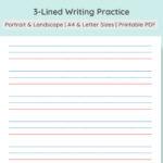 3 Lined Writing Practice Paper | Handwriting Penmanship Regarding 3 Lined Paper Printable